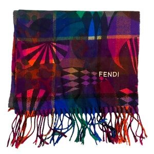 Vintage Fendi Acrylic‎ Logo Scarf